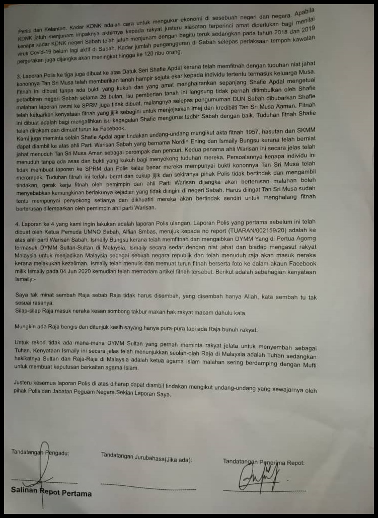 G57 Buat Laporan Polis Fitnah Dan Hasutan Ke Atas Shafie Apdal Nordin Ening Dan Ismaily Bungsu Sabah News Bebas Bersuara