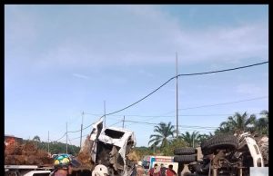 Remaja Patah Tangan Dan Kaki, Dua Lori Bawa Muatan Sawit Bertembung Di Check Point Simpang Beluran