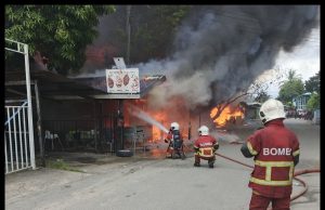 Tujuh Buah Rumah Kg Tg Aru Baru Musnah Dijilat Api