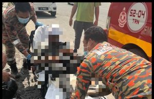 Lelaki Patah Kaki Kanan, Terlibat Kemalangan Axia Dan Motosikal Di Telipok