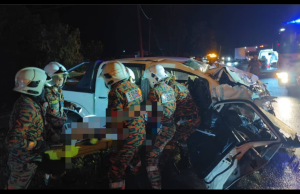Lelaki Maut Tersepit, Hilux Bertembung Lori 8 Tan Di Jalan Kelawat, Kota Belud