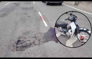 Lelaki Maut, Terbabas Sejauh Enam Meter Selepas Motor Ditunggang Terbabas Akibat Terlanggar Lubang Di Jalan Lintas