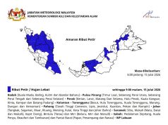 Amaran Hujan Lebat: Sipitang, Beaufort, Papar Antara Daerah Sabah Terjejas Malam Ini