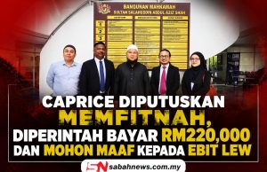 CAPRICE DIPUTUSKAN MEMFITNAH, DIPERINTAH BAYAR RM220,000 DAN MOHON MAAF KEPADA EBIT LEW