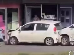 Warga Emas Tertekan Pedal Minyak, Myvi Langgar Premis dan Kereta di Tawau