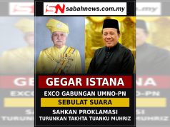 GEGAR ISTANA: EXCO KERAJAAN GABUNGAN UMNO/BN-PN SEBULAT SUARA SAHKAN PROKLAMASI PENURUNAN TAKHTA TUANKU MUHRIZ