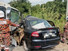 Empat Maut, Saga Dinaiki Bertembung Lori di Telupid